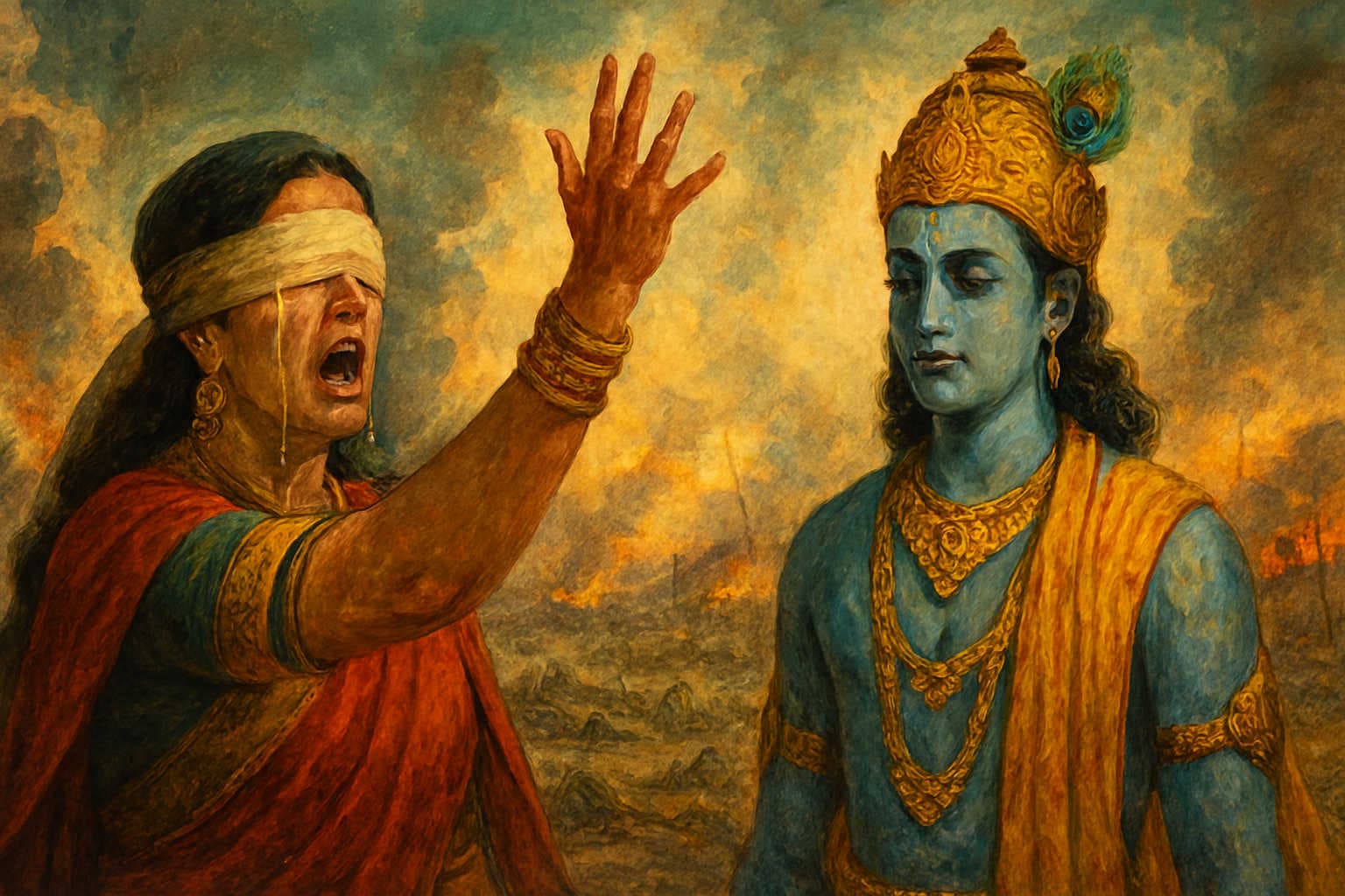 Gandhari’s Curse to Krishna