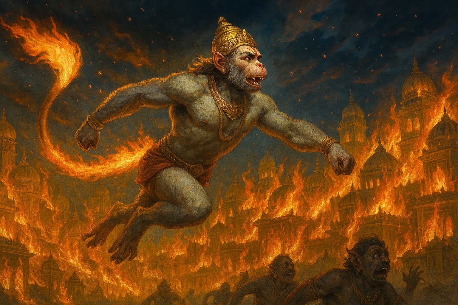 Hanuman and the Fire in Lanka